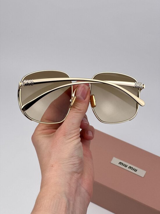 Miu Miu Women’s Sunglasses – Gold Yellow Gradient Square (MUA57S 5AK20S) main image 8